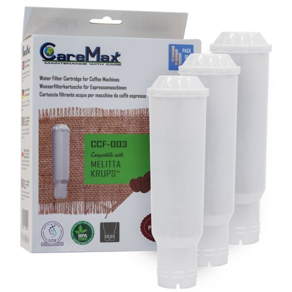 CareMax CCF-003 Wasserfilter 3er Pack für Melitta Pro Aqua Wasserfilter Filterpatrone