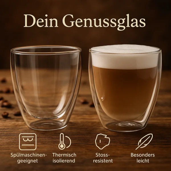 2er-Set Thermogläser 270 ml für Cappuccino & mehr, 9,74 €