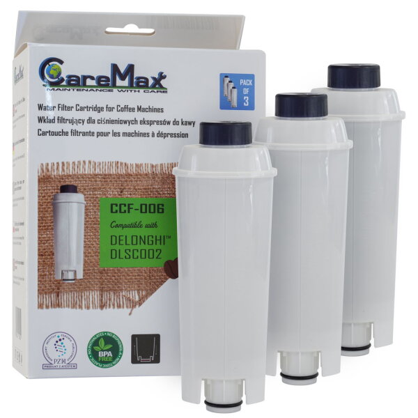 3x CareMax CCF-006 Wasserfilter 3er Pack für DeLonghi kompatibel 